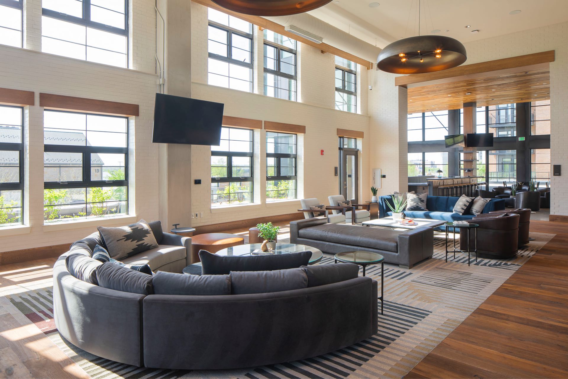 Unwind with friends in our light-filled club room
