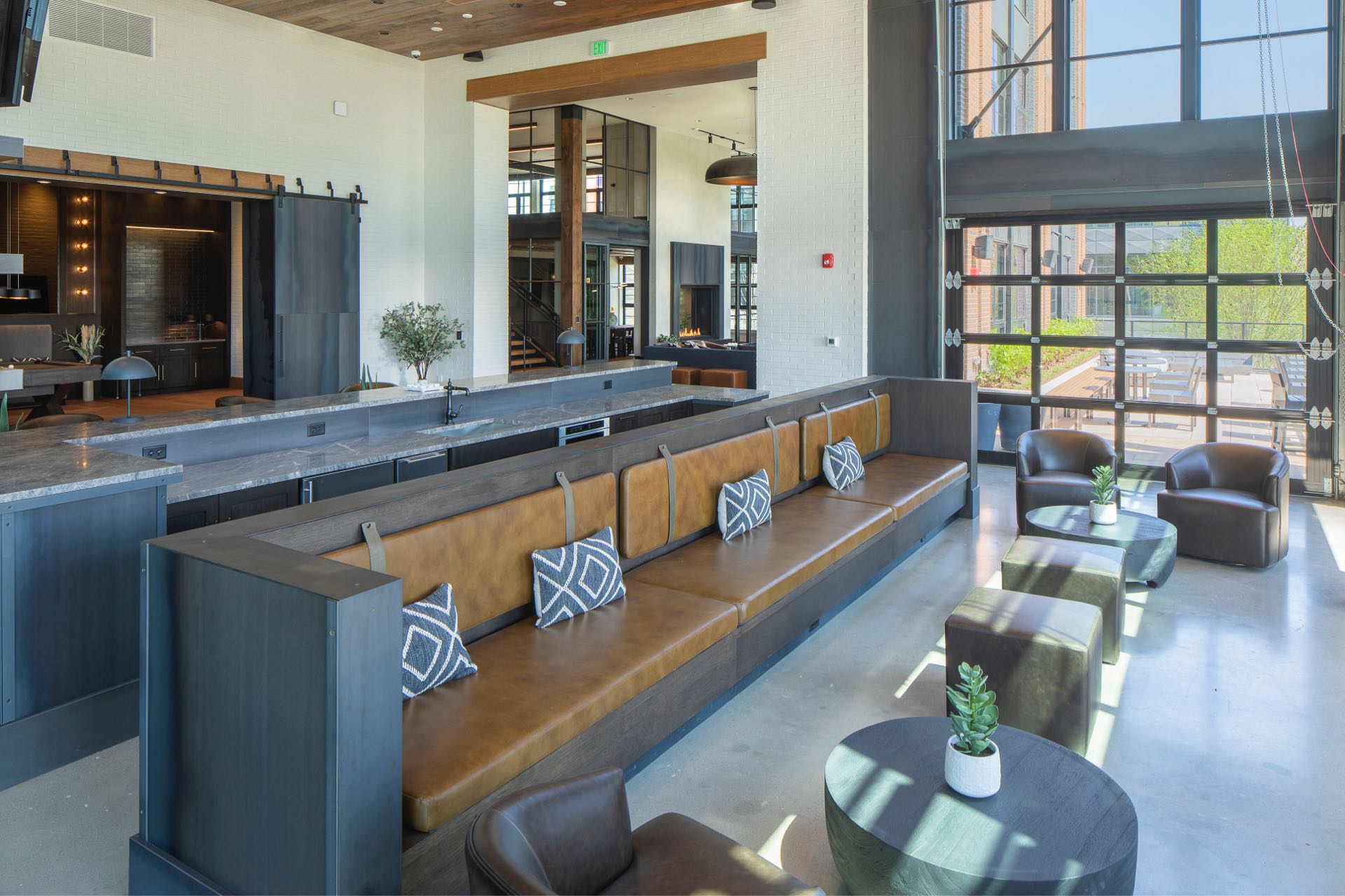 Industrial ambience and forward-thinking design elements reference Baltimore’s past glory and modern renaissance.